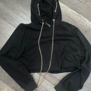 New with tags! FN cropped hoodie with gold chain